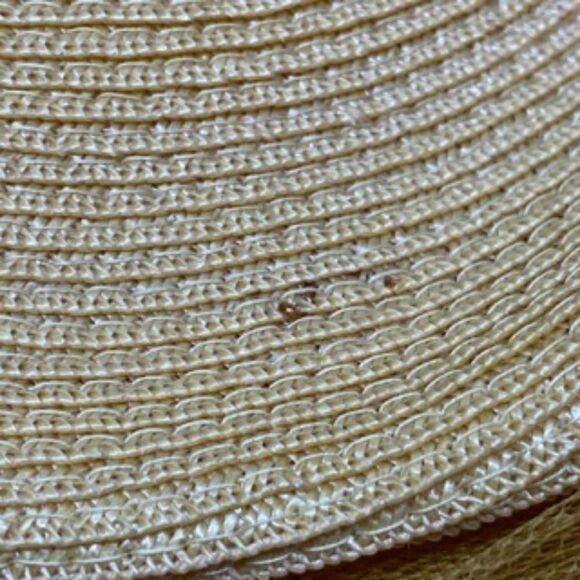 Vintage Yellow Hat with Silver V Shaped Accent - Picture 10 of 13